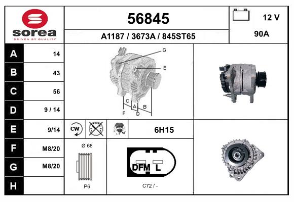 56845