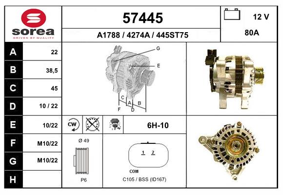 57445